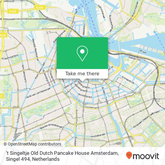 't Singeltje Old Dutch Pancake House Amsterdam, Singel 494 map