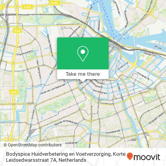 Bodyspice Huidverbetering en Voetverzorging, Korte Leidsedwarsstraat 7A Karte