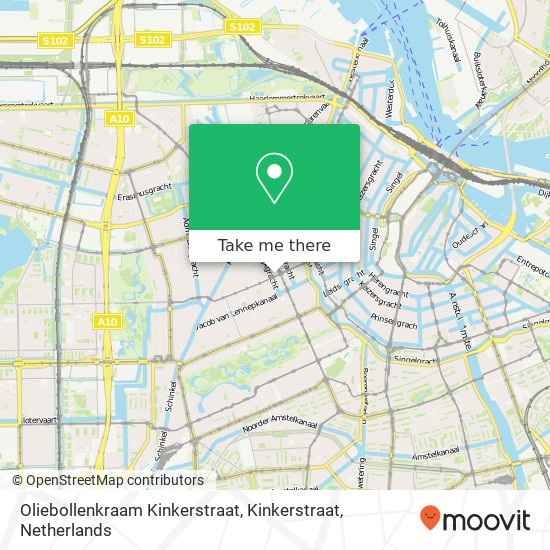 Oliebollenkraam Kinkerstraat, Kinkerstraat map