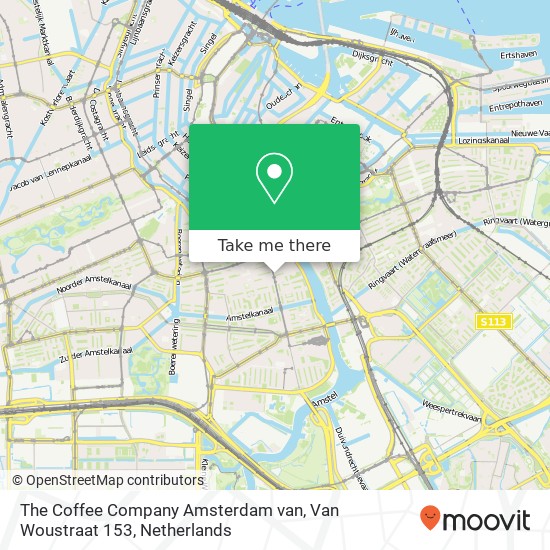 The Coffee Company Amsterdam van, Van Woustraat 153 map