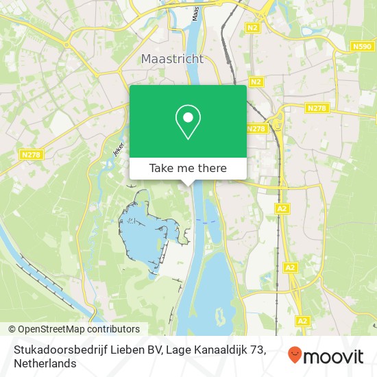 Stukadoorsbedrijf Lieben BV, Lage Kanaaldijk 73 map