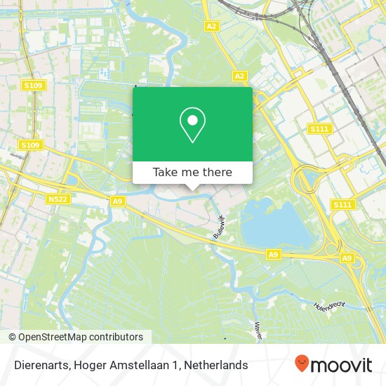 Dierenarts, Hoger Amstellaan 1 Karte