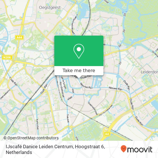 IJscafé Danice Leiden Centrum, Hoogstraat 6 map