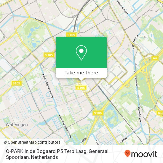 Q-PARK in de Bogaard P5 Terp Laag, Generaal Spoorlaan map