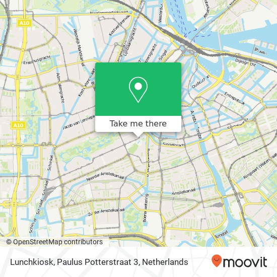 Lunchkiosk, Paulus Potterstraat 3 map