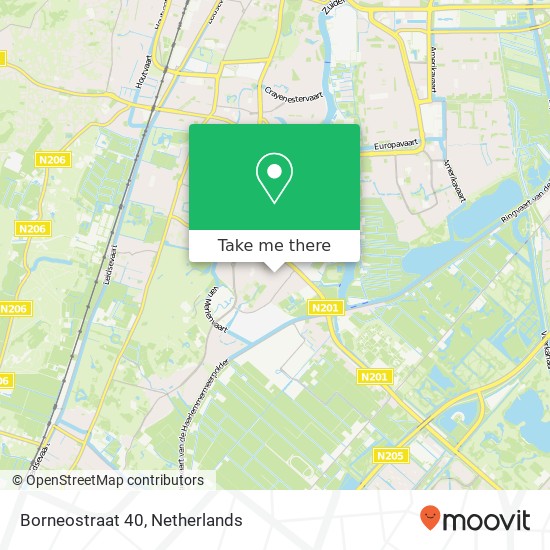 Borneostraat 40, 2103 TR Heemstede Karte