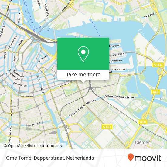 Ome Tom's, Dapperstraat map