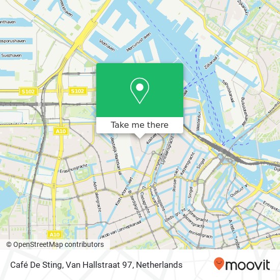 Café De Sting, Van Hallstraat 97 map