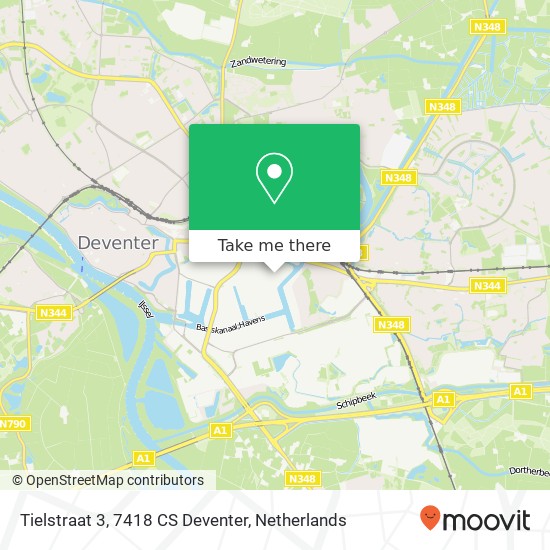 Tielstraat 3, 7418 CS Deventer map