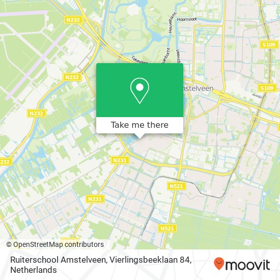 Ruiterschool Amstelveen, Vierlingsbeeklaan 84 map