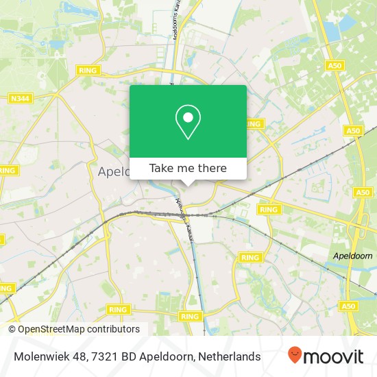 Molenwiek 48, 7321 BD Apeldoorn Karte