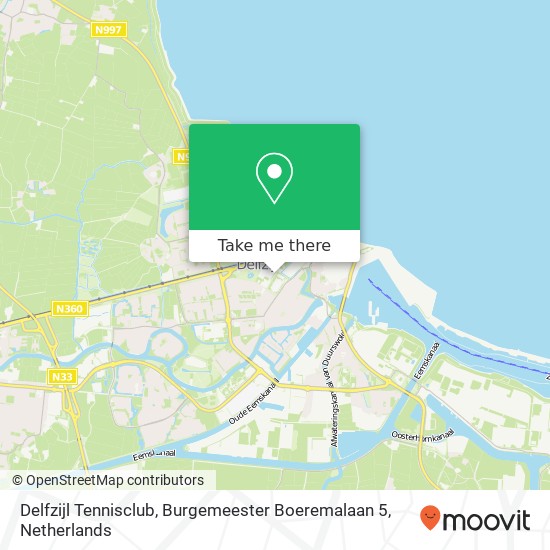 Delfzijl Tennisclub, Burgemeester Boeremalaan 5 map