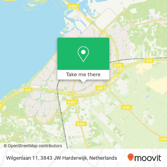 Wilgenlaan 11, 3843 JW Harderwijk Karte
