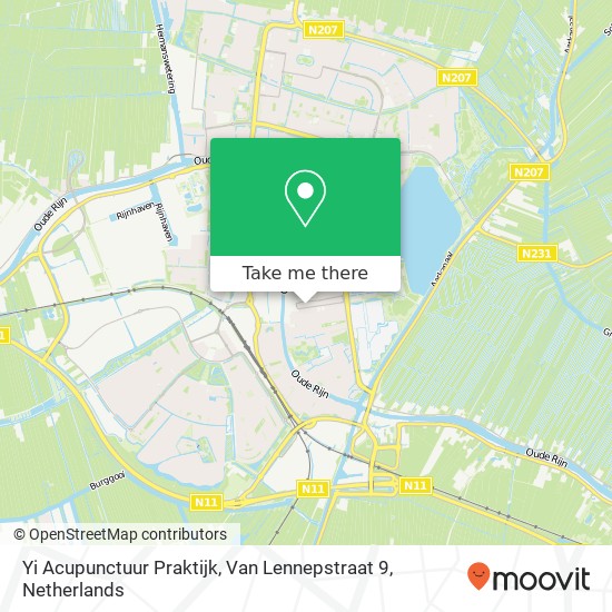 Yi Acupunctuur Praktijk, Van Lennepstraat 9 map