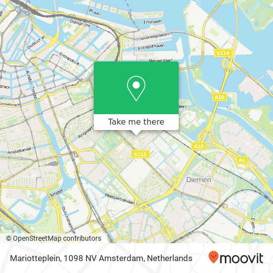 Mariotteplein, 1098 NV Amsterdam Karte