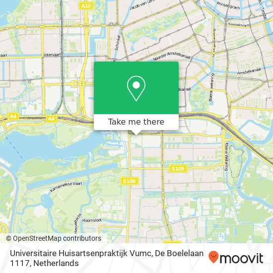 Universitaire Huisartsenpraktijk Vumc, De Boelelaan 1117 map