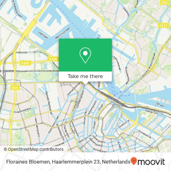 Floraines Bloemen, Haarlemmerplein 23 Karte