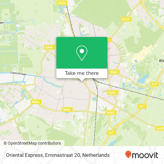 Oriental Express, Emmastraat 20 map