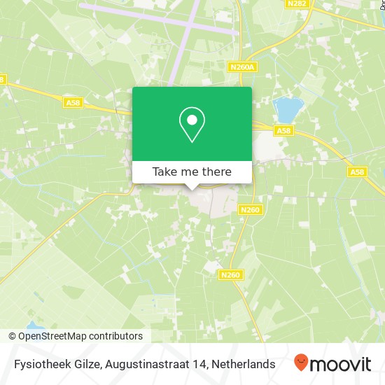 Fysiotheek Gilze, Augustinastraat 14 map