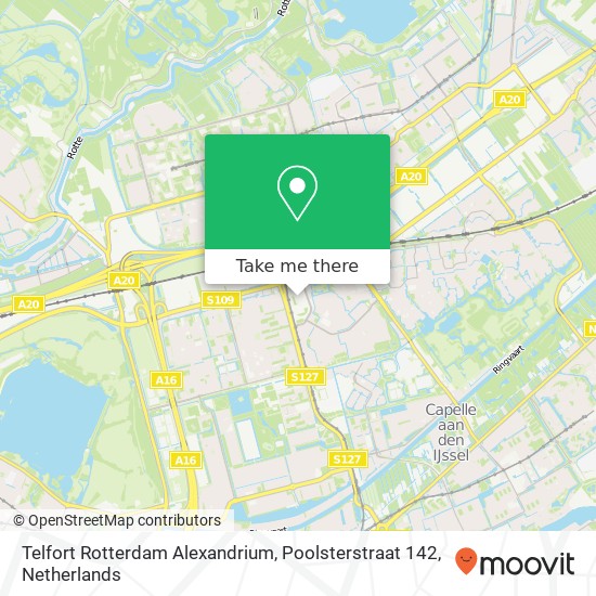 Telfort Rotterdam Alexandrium, Poolsterstraat 142 Karte