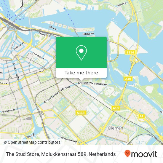 The Stud Store, Molukkenstraat 589 map
