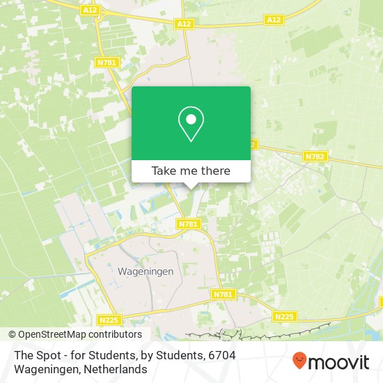 The Spot - for Students, by Students, 6704 Wageningen Karte