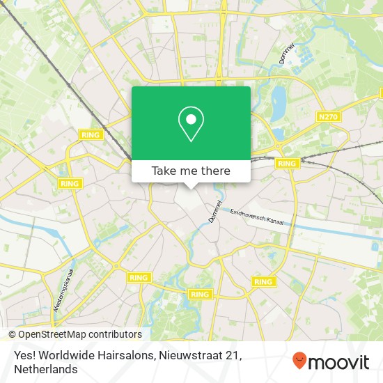 Yes! Worldwide Hairsalons, Nieuwstraat 21 map