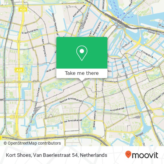 Kort Shoes, Van Baerlestraat 54 map