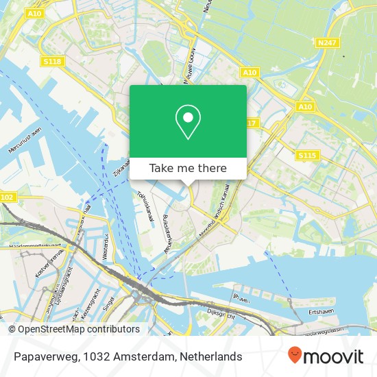 Papaverweg, 1032 Amsterdam Karte