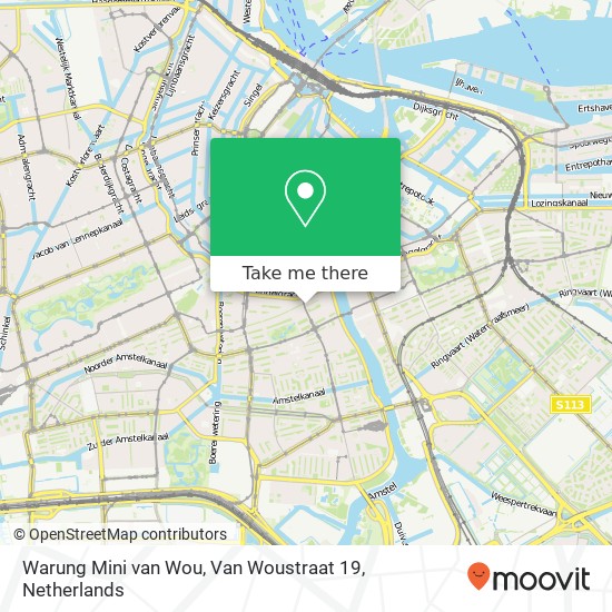 Warung Mini van Wou, Van Woustraat 19 Karte