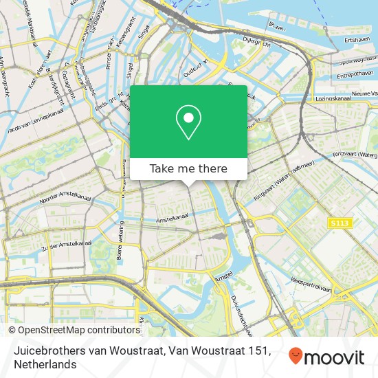 Juicebrothers van Woustraat, Van Woustraat 151 Karte