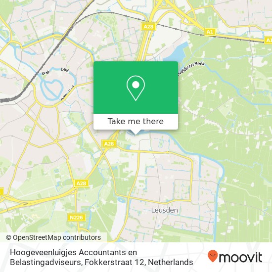 Hoogeveenluigjes Accountants en Belastingadviseurs, Fokkerstraat 12 map