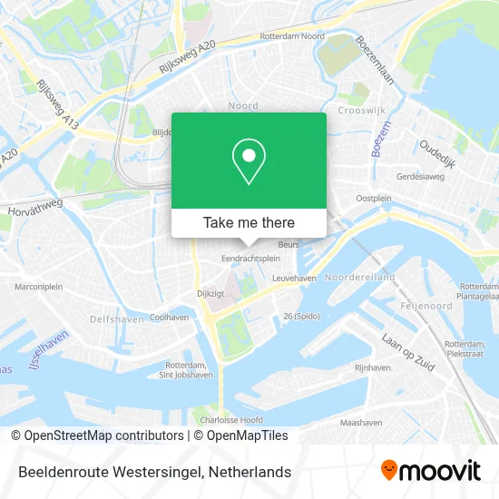 Beeldenroute Westersingel map