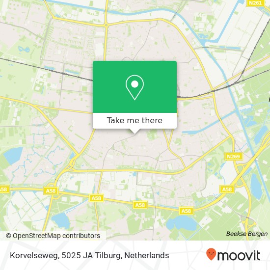 Korvelseweg, 5025 JA Tilburg map