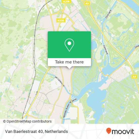 Van Baerlestraat 40, 2026 VT Haarlem map