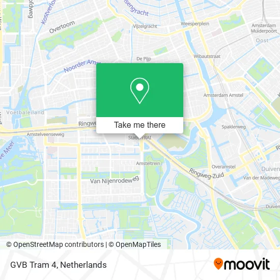 GVB Tram 4 map
