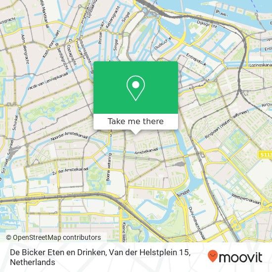 De Bicker Eten en Drinken, Van der Helstplein 15 map