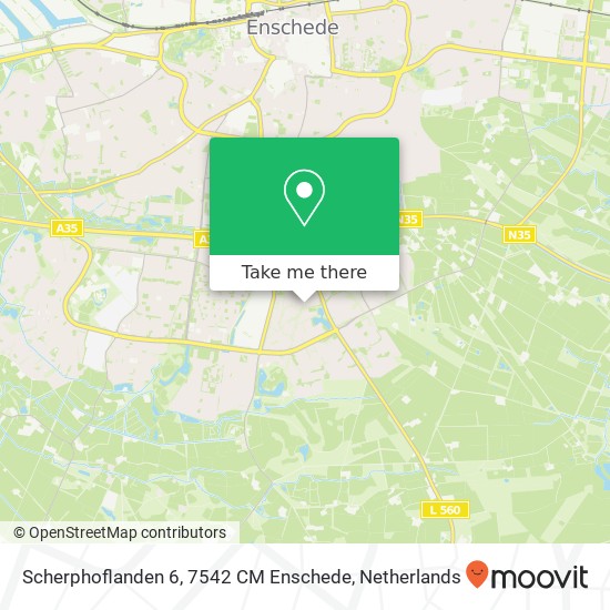 Scherphoflanden 6, 7542 CM Enschede Karte