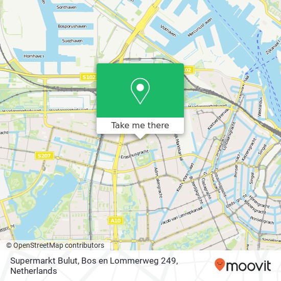 Supermarkt Bulut, Bos en Lommerweg 249 map