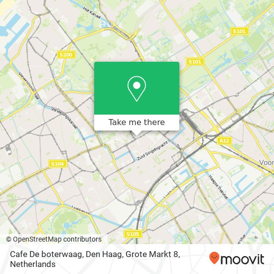 Cafe De boterwaag, Den Haag, Grote Markt 8 map