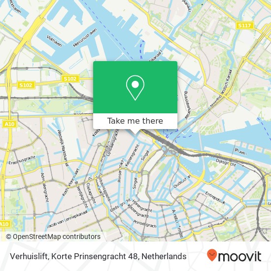 Verhuislift, Korte Prinsengracht 48 map