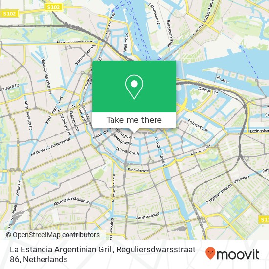 La Estancia Argentinian Grill, Reguliersdwarsstraat 86 Karte