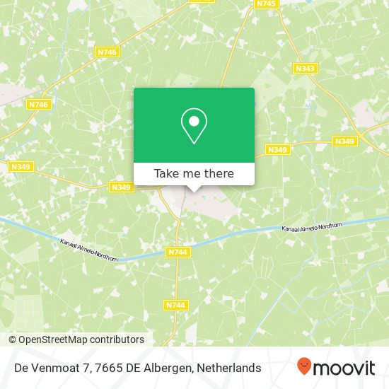 De Venmoat 7, 7665 DE Albergen Karte