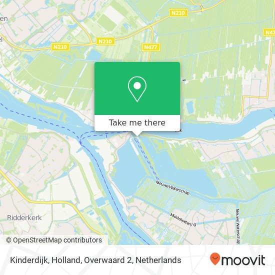 Kinderdijk, Holland, Overwaard 2 Karte