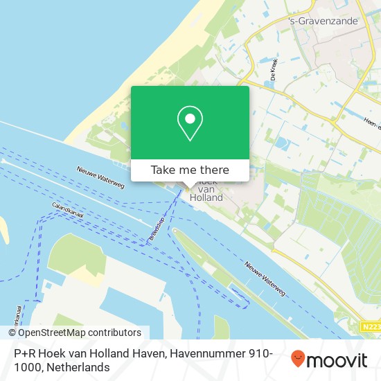 P+R Hoek van Holland Haven, Havennummer 910-1000 Karte