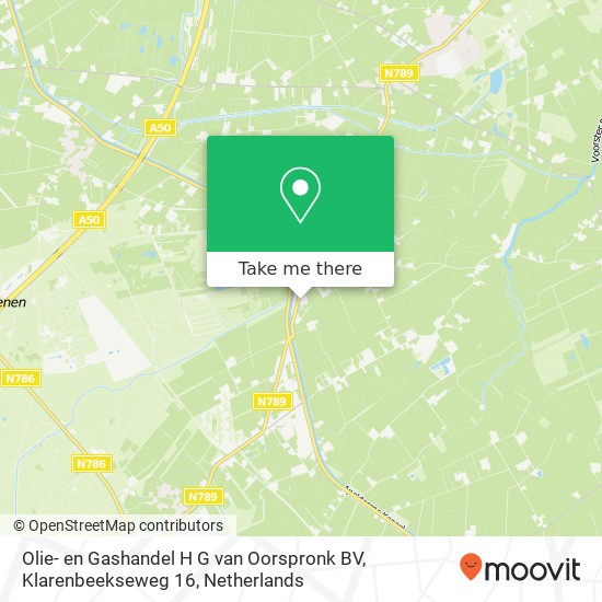 Olie- en Gashandel H G van Oorspronk BV, Klarenbeekseweg 16 map