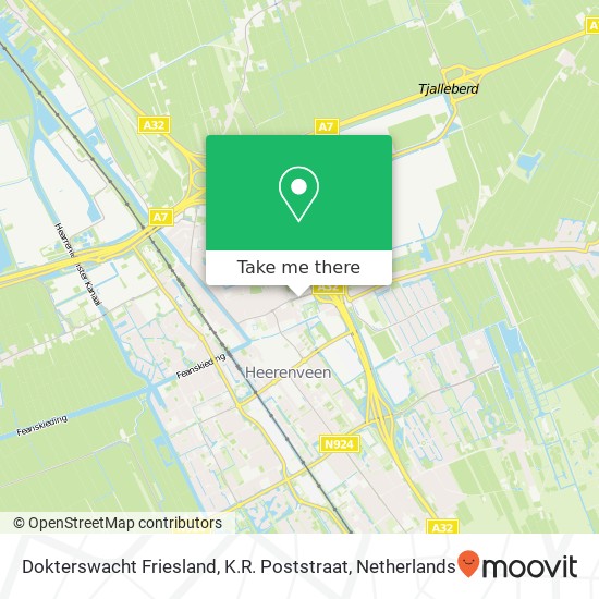 Dokterswacht Friesland, K.R. Poststraat map