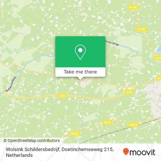 Wolsink Schildersbedrijf, Doetinchemseweg 215 map