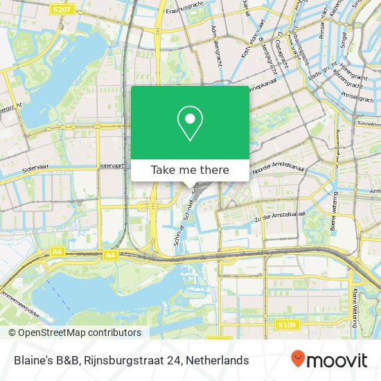 Blaine's B&B, Rijnsburgstraat 24 map