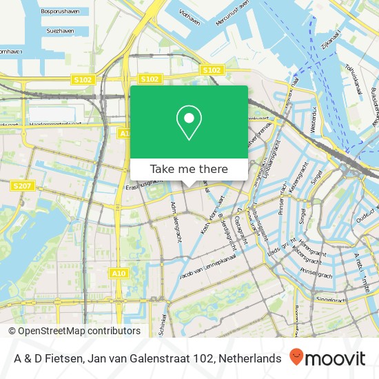 A & D Fietsen, Jan van Galenstraat 102 map
